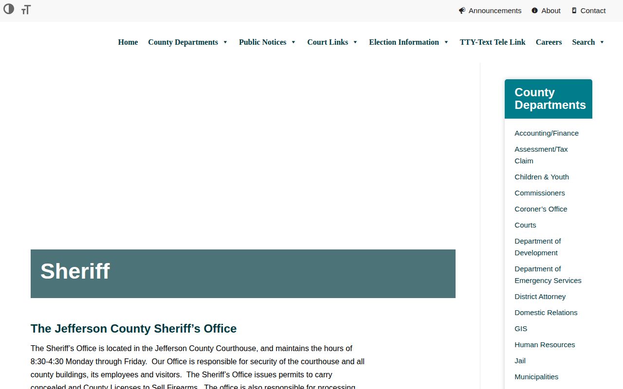 Jefferson County Sheriff warrant-information record source